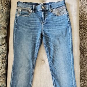 Express Skinny Glitter Embellished Jeans